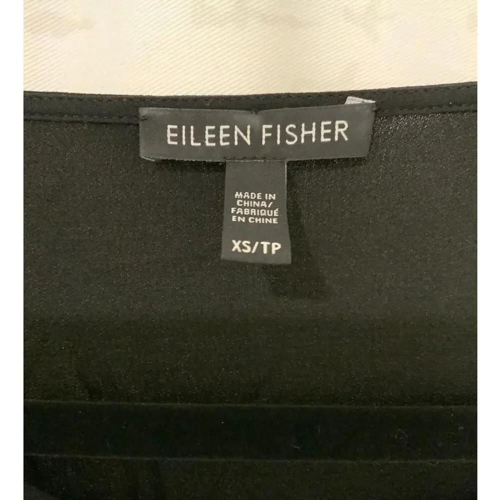 Eileen Fisher Silk Dress Tunic XS Little Black Dress - Picture 3 of 5